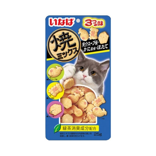 Ciao Soft Bit Mix Tuna & Chicken Fillet With Dried Bonito, Seafood & Crab Cat Treats