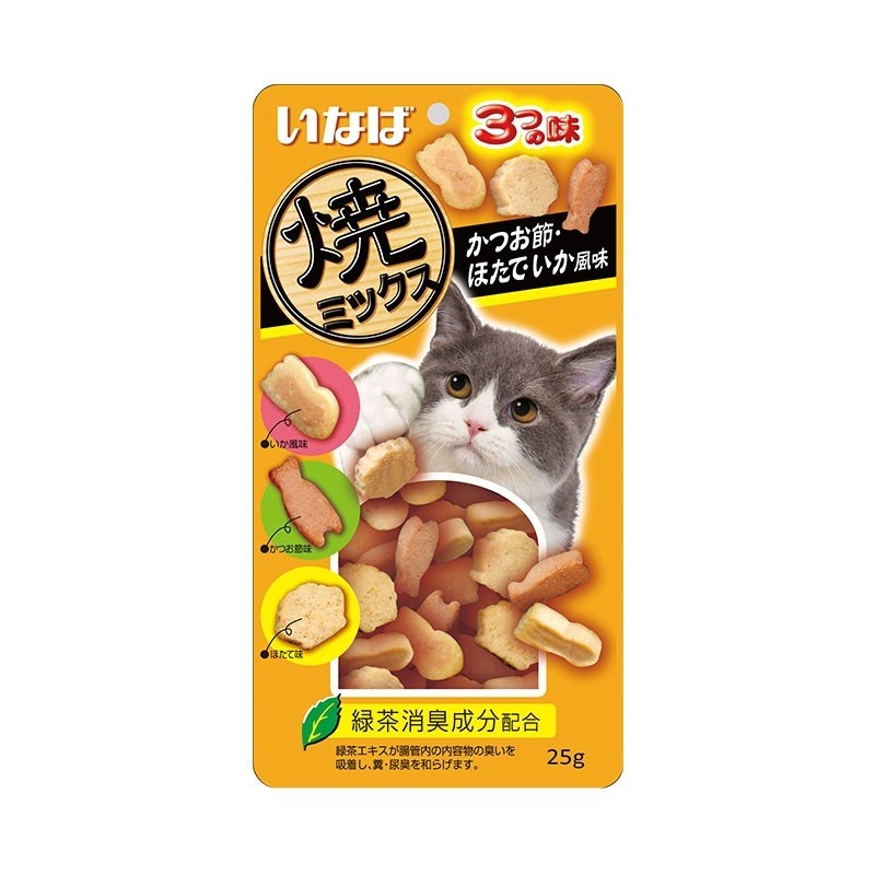 Ciao Soft Bit Mix Tuna & Chicken Fillet With Dried Bonito, Scallop & Squid Cat Treats