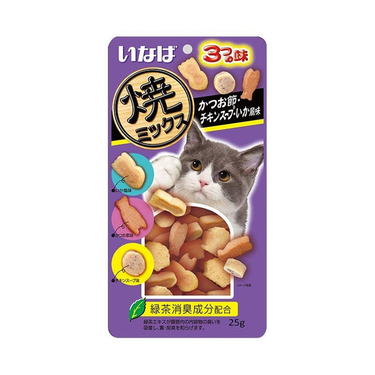 Ciao Soft Bit Mix Tuna & Chicken Fillet With Dried Bonito, Chicken Soup & Squid Cat Treats