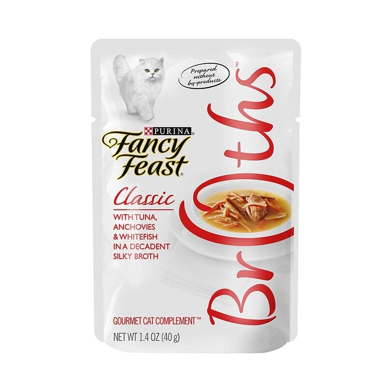 Fancy Feast Classic Tuna, Anchovies & Whitefish Broth Pouch Cat Food