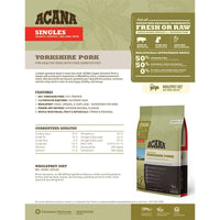 Acana Singles Yorkshire Pork Dry Dog Food