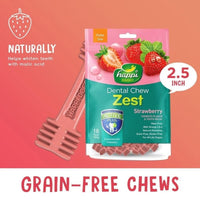 Happi Skippi Dental Chew Zest Petite Strawberry Dog Treat (2.5 inch)