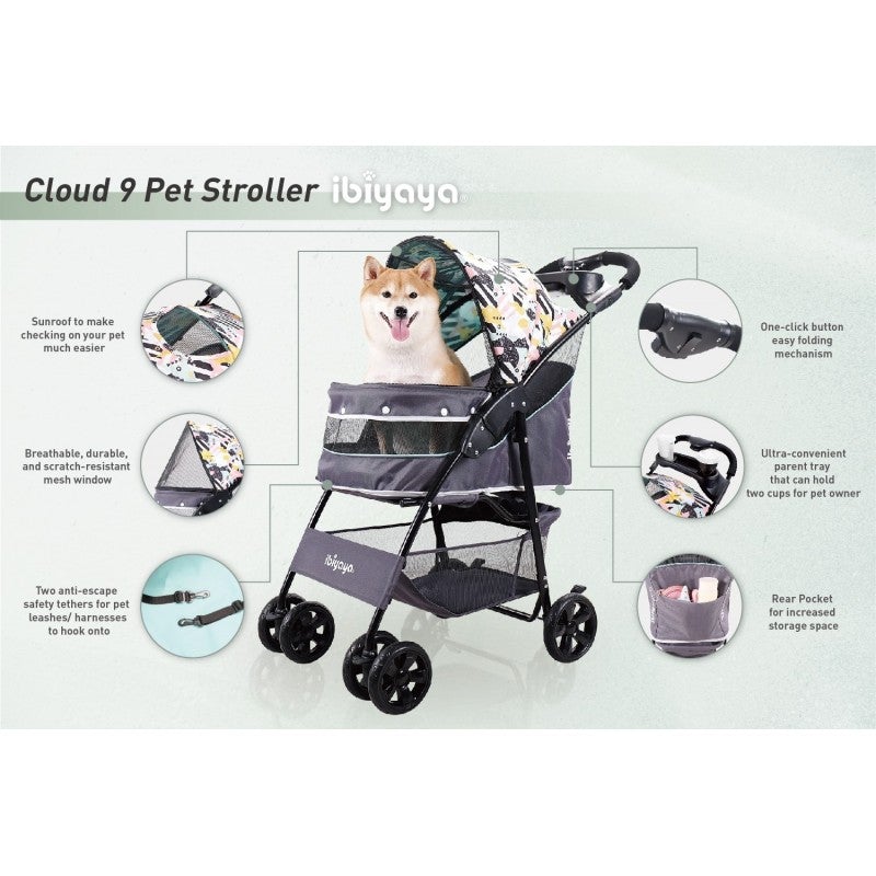 Ibiyaya Cloud 9 Pet Stroller (Mint Green)