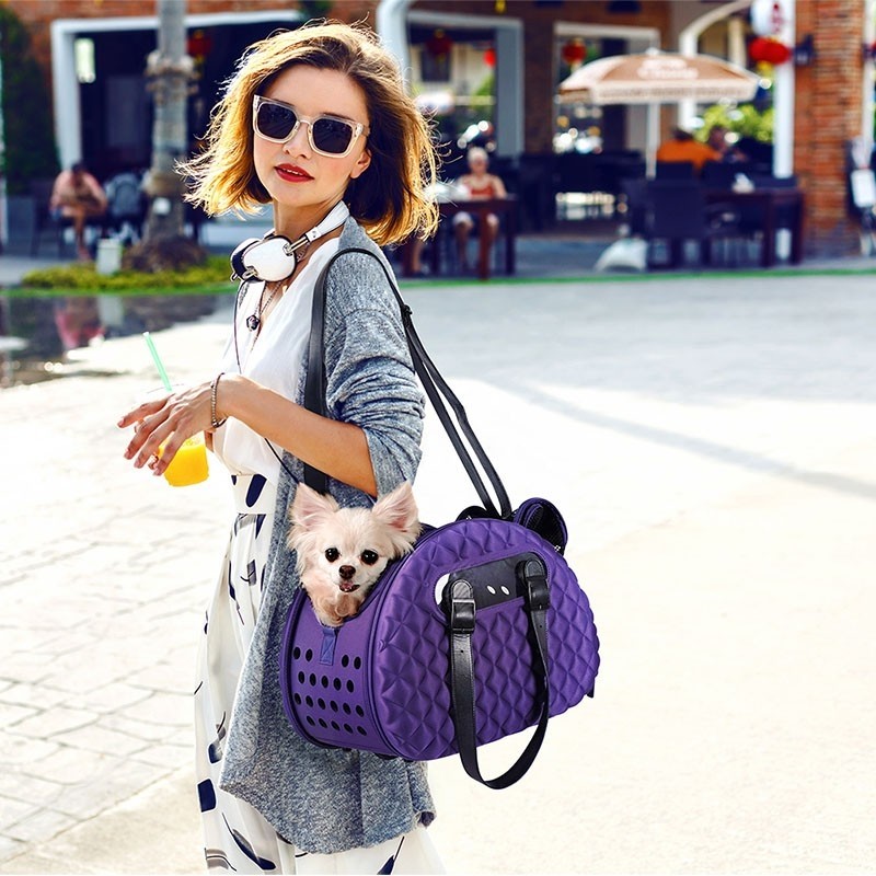 Ibiyaya Diamond Deluxe Pet Carrier (Dark Purple)