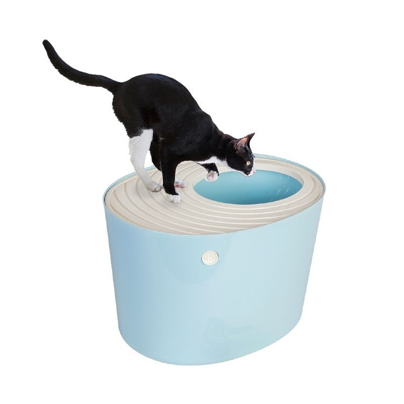 Iris Top Entry Cat Litter Box (Blue) – Pets' Station