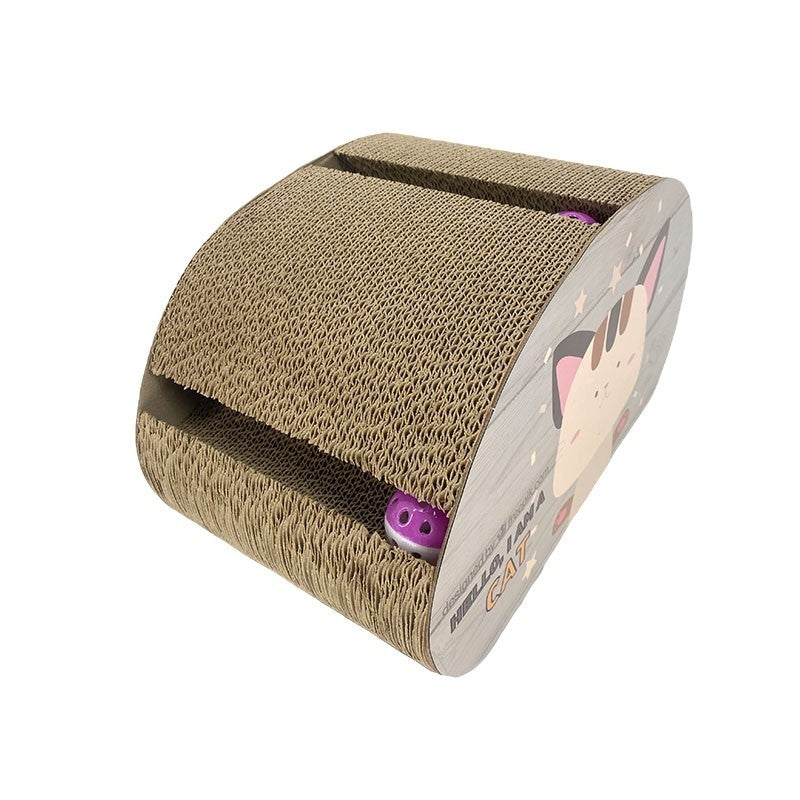 Ps Momo Cat Half Circular Scratch Board With Bell Balls