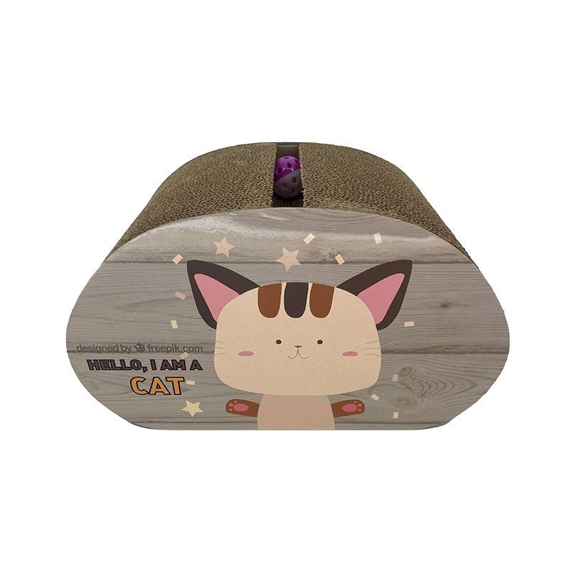Ps Momo Cat Half Circular Scratch Board With Bell Balls
