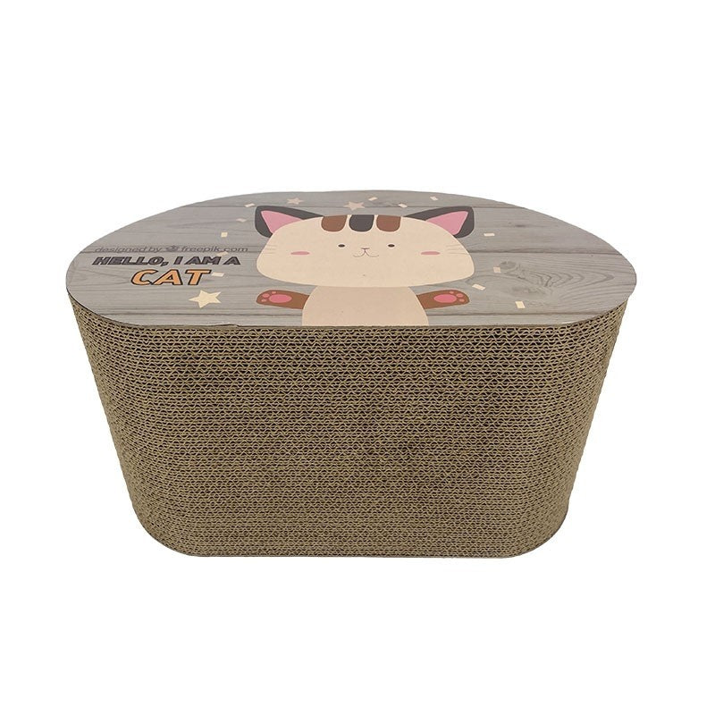 Ps Momo Cat Half Circular Scratch Board With Bell Balls