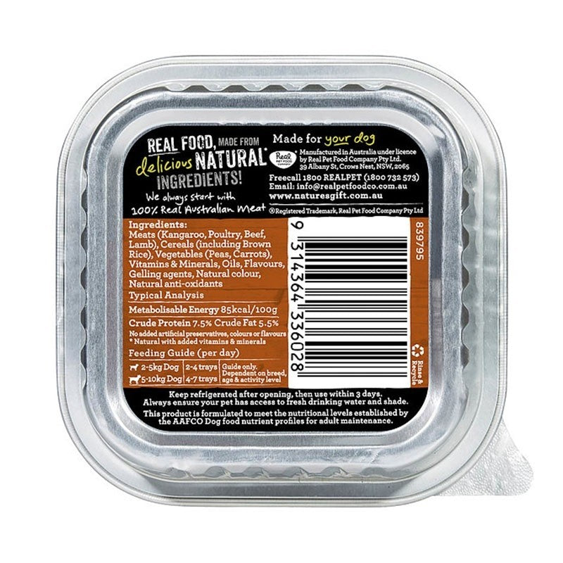 Nature's Gift Casserole Gravy Style Kangaroo & Vegetable Tray Dog Food