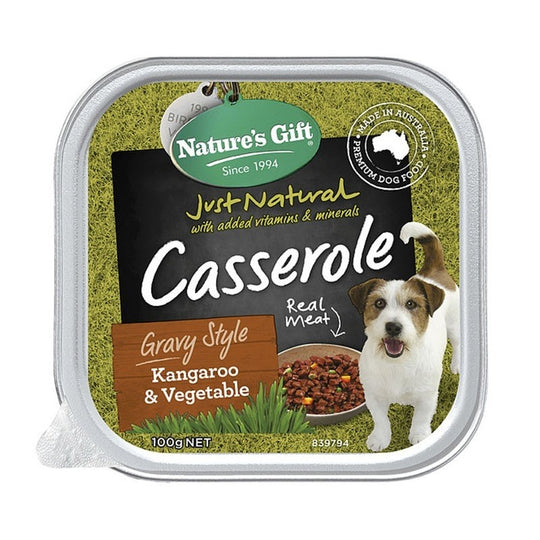 Nature's Gift Casserole Gravy Style Kangaroo & Vegetable Tray Dog Food