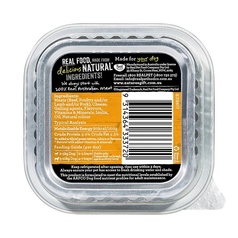 Nature's Gift Gourmet Loaf Style Beef & Cheese Tray Dog Food