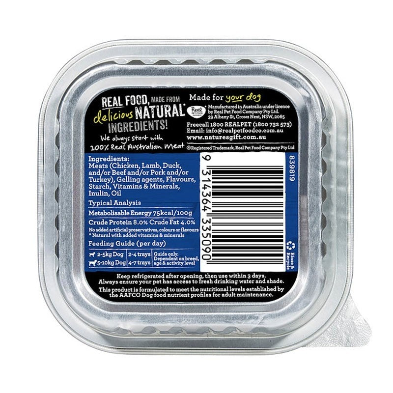 Nature's Gift Gourmet Loaf Style Chicken & Duck Tray Dog Food