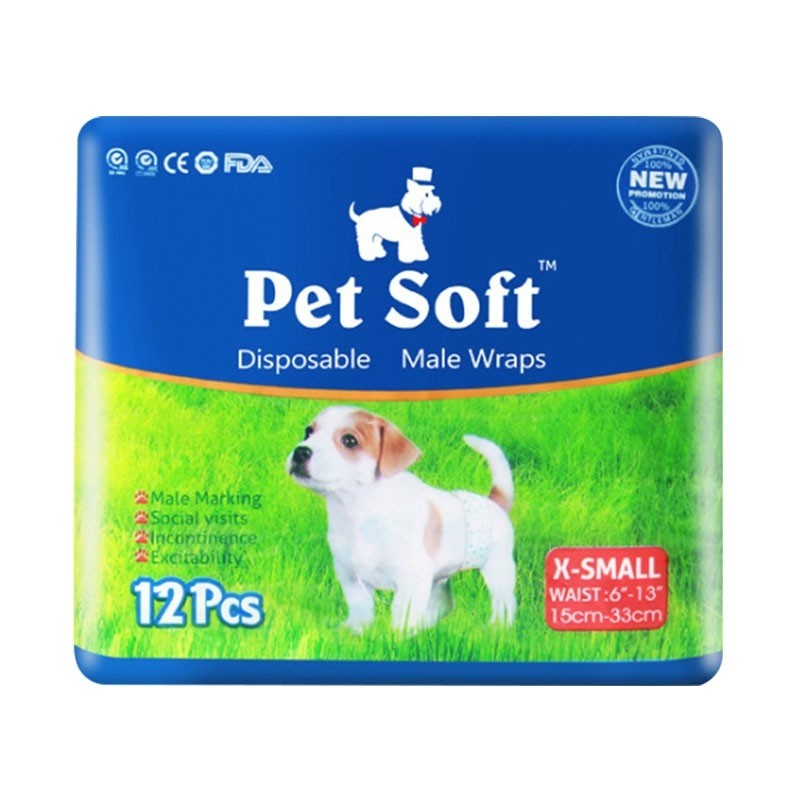 Pet Soft Disposable Male Diaper 15-33cm (xs) – Pets' Station
