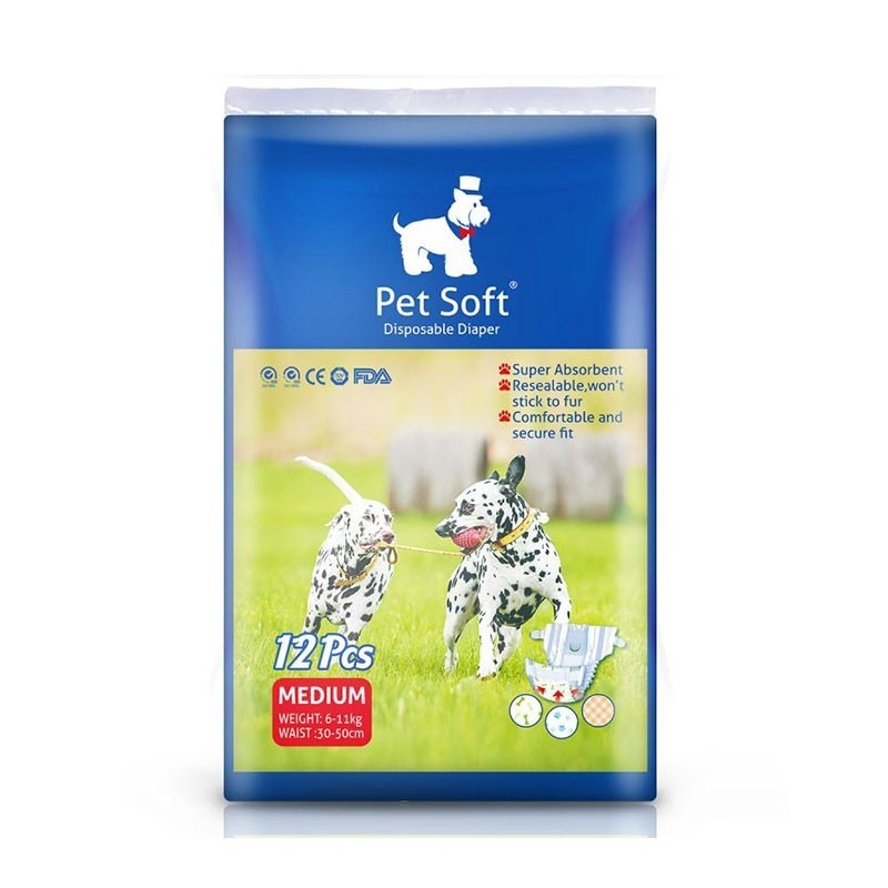 Pet Soft Pet Disposable Female Puppy Dog Diaper 30-50cm (m) 12pcs