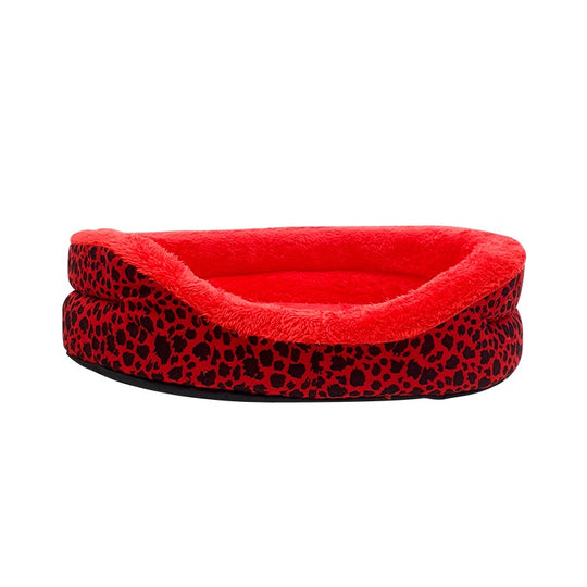 Ps Ax Red Cheetah Print Pet Bed