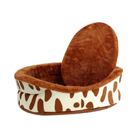 Ps Ax Dalmation Print Brown Pet Bed