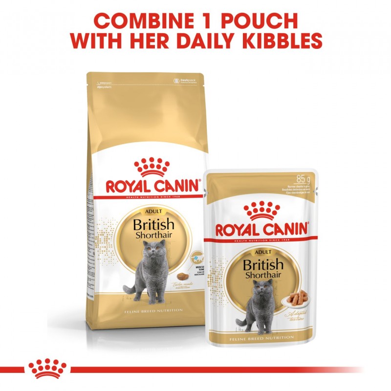 Royal Canin Feline Breed Nutrition Adult British Shorthair Pouch Cat Food