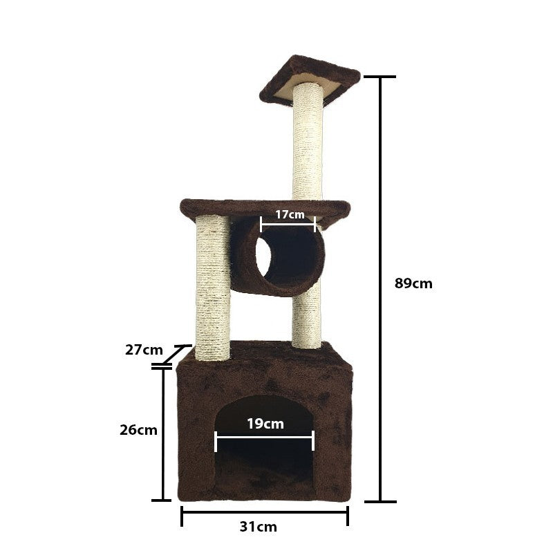 Sin Cheng 3 Tier Cat Scratching Post (Brown)