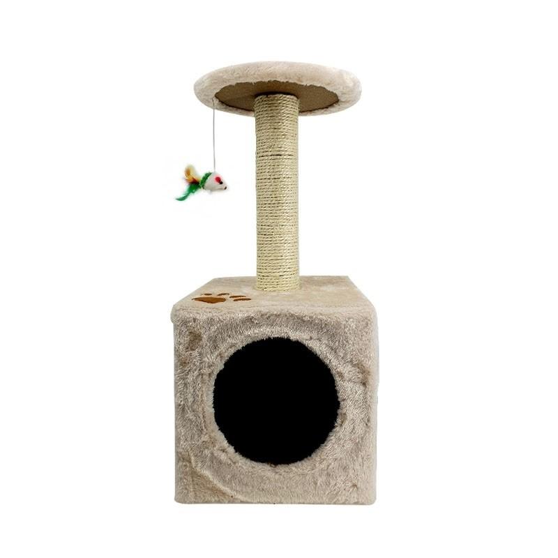 Sin Cheng Paw Printed Cat Scratching Post (Beige)