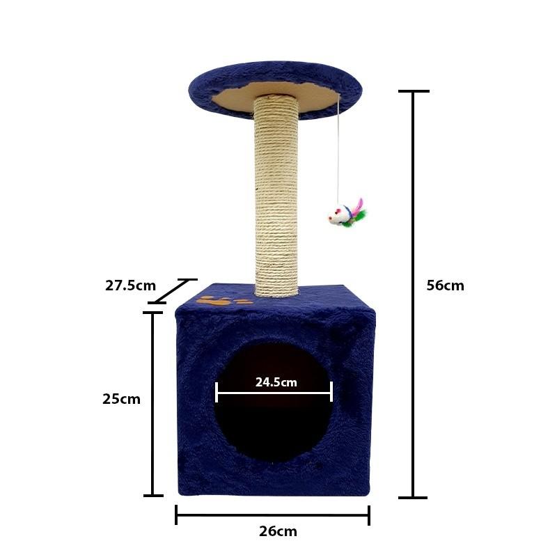 Sin Cheng Paw Printed Cat Scratching Post (Blue)