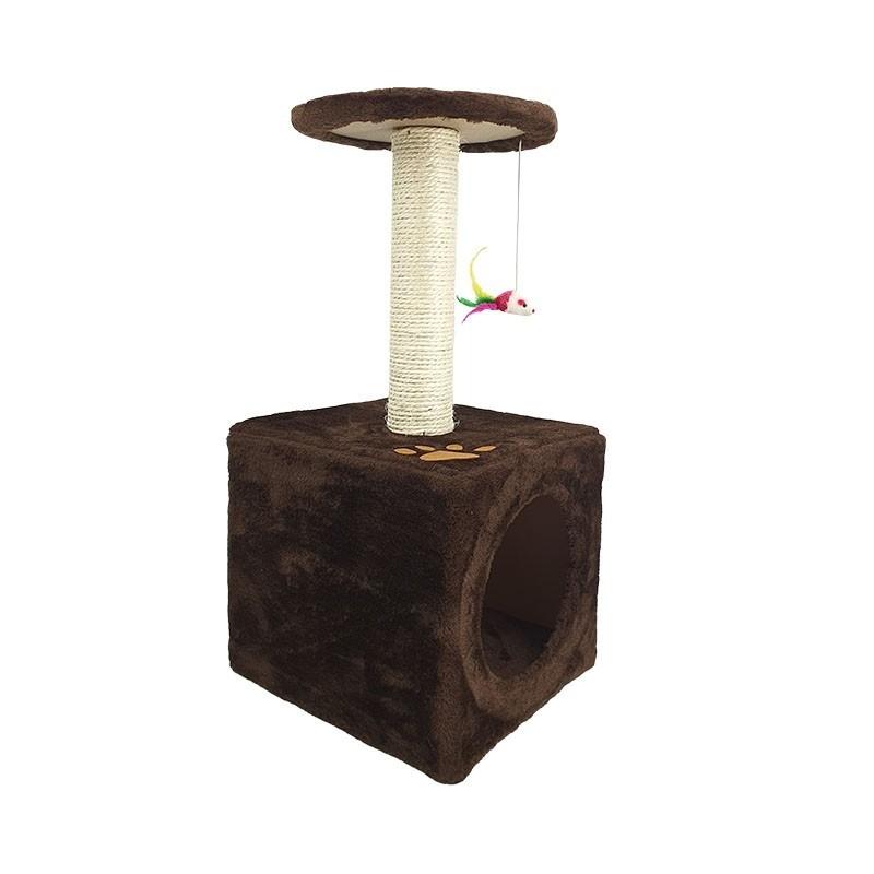 Sin Cheng Paw Printed Cat Scratching Post (Brown)