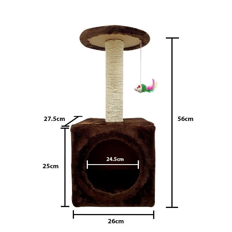 Sin Cheng Paw Printed Cat Scratching Post (Brown)