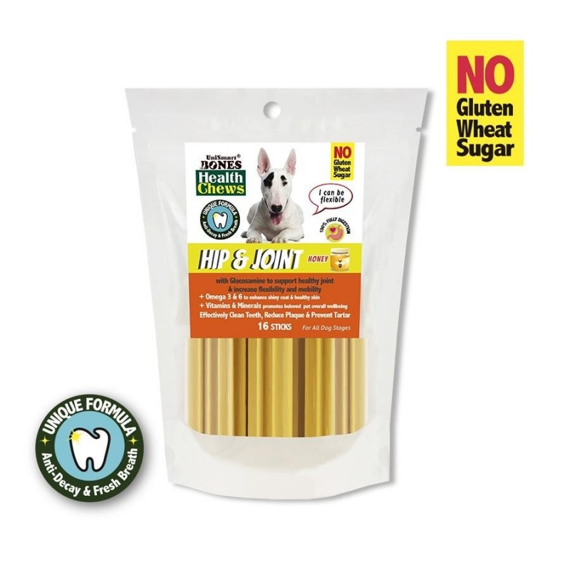 Unismart Bones Health Chews Hip & Joint Honey Dog Dental Chew