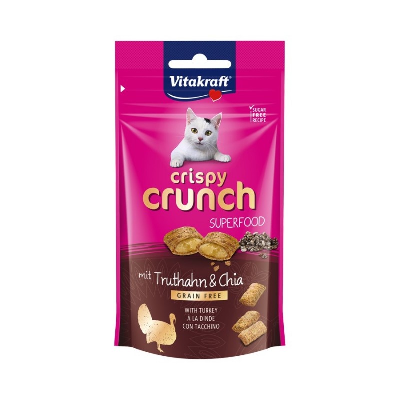 Vitakraft Crispy Crunch Superfood Turkey & Chia Seeds Cat Treat