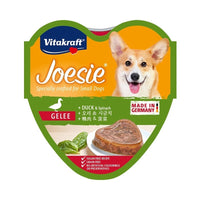 Vitakraft Joesie Hearts Duck & Spinach In Jelly Tray Wet Dog Food 85g