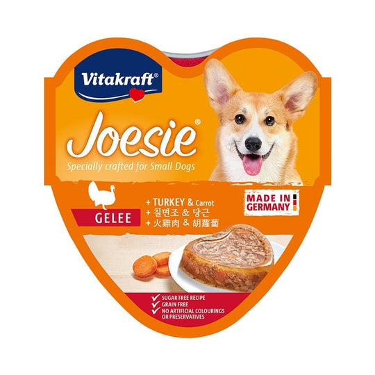 Vitakraft Joesie Hearts Turkey & Carrot In Jelly Tray Wet Dog Food 85g