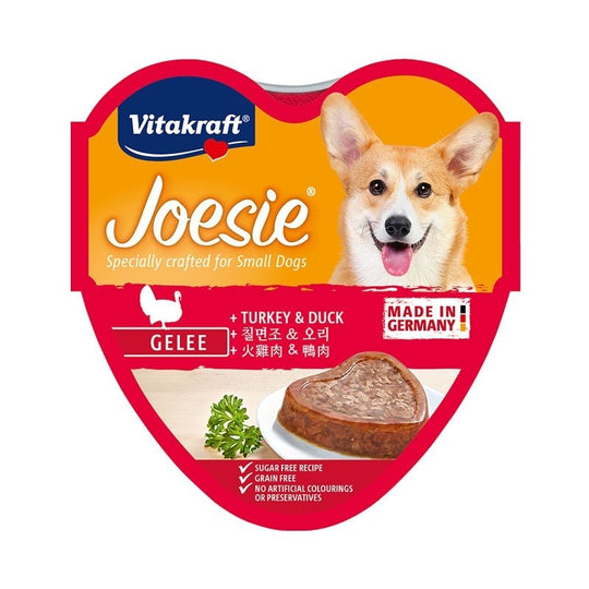 Vitakraft Joesie Hearts Turkey & Duck In Jelly Tray Wet Dog Food 85g