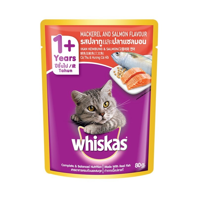 Whiskas Mackerel Salmon Pouch Cat Food - Main Image