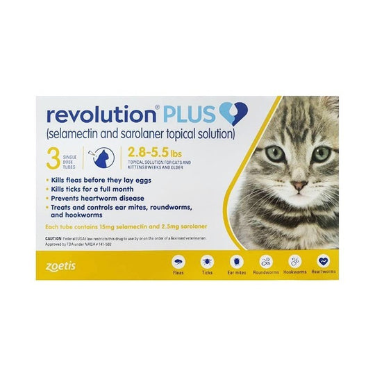 Revolution Plus For Cats 1.25kg - 2.5kg (Yellow) Cat Medication