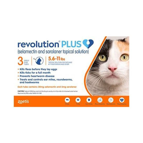 Revolution Plus For Cats -5kg (Orange) Cat Medication – Pets